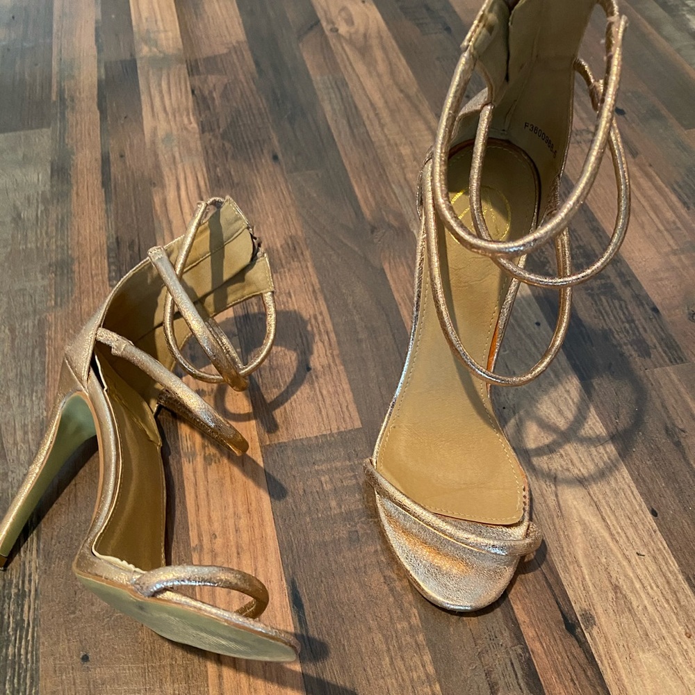 Gold Greek sandal style heels